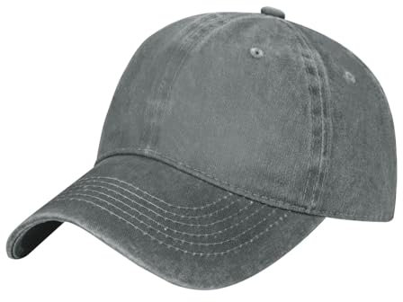 Rustikale Rocks Brick Wall Cowboy-Baseballkappe, modischer Druck, verstellbare Baseballkappe, Erwachsene, lässige Kappe, gewaschene Cowboy-Kappe, grau, One size