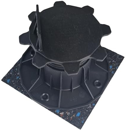 diconfa 300x Terrassenpads Gummigranulat 160x160mm, 8mm stark - WÄHLBAR - Dicke 3mm bis 20mm - Menge 1 bis 300 Stück - Gummipads Regenerat Plattenlager Stelzlager Terrassen-BAU Gerüstbau Transport