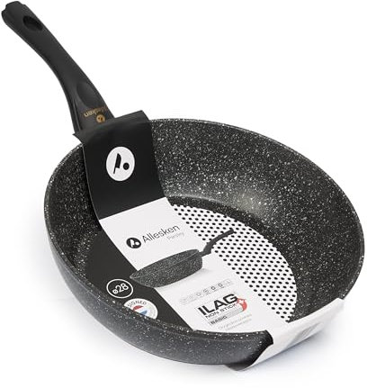 Allesken Induction Pan, 28cm Non-Stick Frying Pan, Aluminium, Heat Resistant Handle, Scratch Resistant