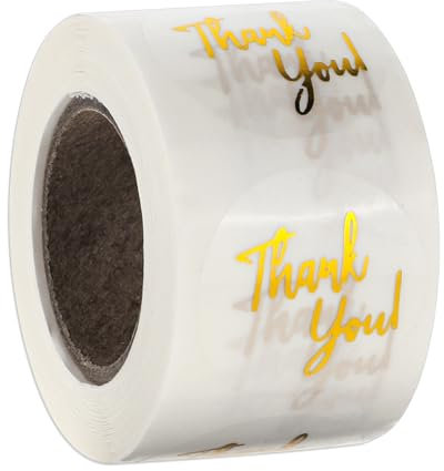 500 Stück Danke Aufkleber, transparente Thank You Sticker Label, Dankeschön-Etikettenanhänger, goldene PVC-transparente Dankeschön-Siegelaufkleber, Dekoration für Geschäft, Hochzeit, Festival Babypart