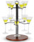 JUJOYBD Tour pour 10 verres, arbre de service à 2 niveaux pour verres à vin, verres à apérol et verres à cocktail, porte-gobelets avec base en bois pour fêtes, vacances et événements en plein air