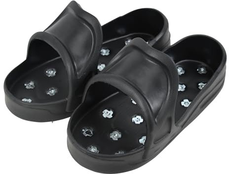 Nichiyo Sharp Spiked Style Shoes for Resinous Coatings Spiked Shoes Safe Walking on Floor Leveling Compounds,Epoxy Topcoats Concrete Resin and Epoxy Floor Coating-Large(DX-5B)