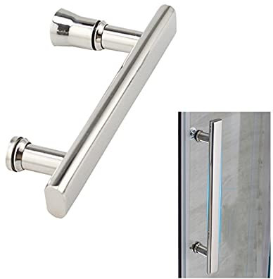 OGLFGLNY Ersatz-Sets für Duschtürgriffe und -Griffe für Glastüren, Badezimmer-Türknöpfe für Duschwand, innen/außen, Handtuchstange mit polierter Oberfläche (Größe: 350 mm)