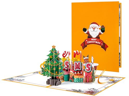 Festival 3D Albero di Natale Carte 3D Albero di Natale PaperGreeting Card Elegante Stampa Per Messaggi Personalizzati