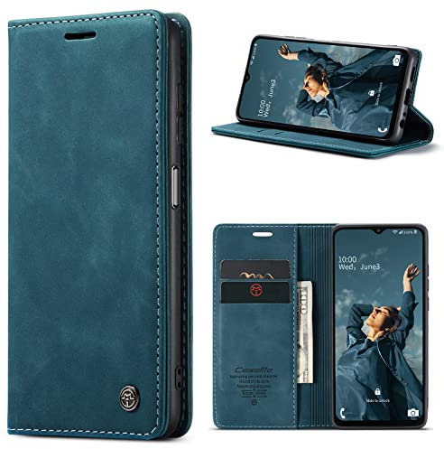 Azororo Coque pour Samsung Galaxy A23 5G/4G Premium Housse Cuir Protection Pochette Rabat Portefeuille Flip Case Porte Magnétique Coque Étui pour Samsung Galaxy A23, Bleu Vert
