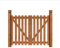 Clôture de jardin en bois à double ouverture avec cadre en arche en teck élégant marron C 130 x 100 cm