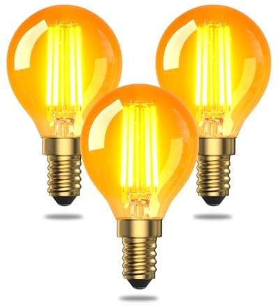TobeBright Ampoule LED E14 Blanc Chaud,G45 E14 Vintage Ampoule Petit Culot à Vis,4W Ampoule Faible Luminosité Decorative,Équivalent 40W,2200K,200LM,Non Dimmable,Lot de 3