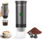 PZCC Cafetera de café portátil, 3 en 1 cafetera de café expreso eléctrica, 12 V expreso cafetera recargable, para oficina, viaje, casa, compatible con cápsulas espresso y café molido (gris)