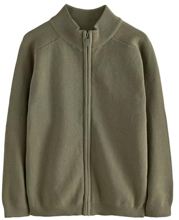 NEXT Jungen Standard Strickjacke mit durchgehendem Reißverschluss Khaki Grün 146