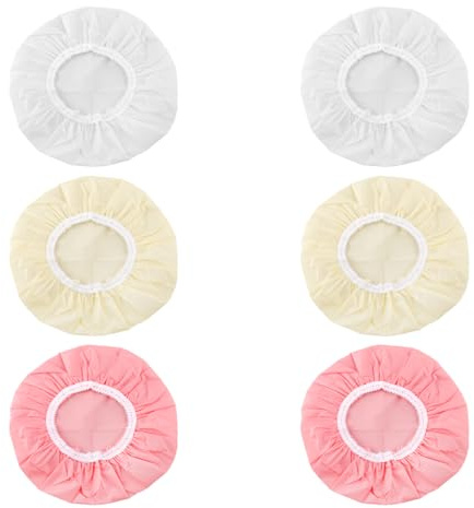 Lotsdonxia 6 Pcs Reusable Bread Proofing Covers - Elasticated Plastic Bowl Covers, 28cm Diameter Airtight Dough Proofing Lids for Sourdough Rising (White, Almond and Pink)