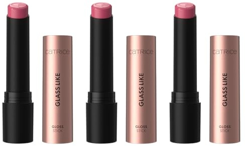 Catrice Glass Like Gloss Stick, Lippenstift, Nr. 030, Pink, feuchtigkeitsspendend, glänzend, farbintensiv, vegan, ohne Konservierungsstoffe, ohne Parabene, ohne Mikroplastikpartikel, 3er Pack (3x3g)