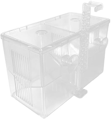 Aquarium Zuchtbox Transparent Brutbehälter Doppelkammer Zuchtbox für Guppy Jungfische Betta Süßwasser Salzwasser Lebendfutter Beobachtung