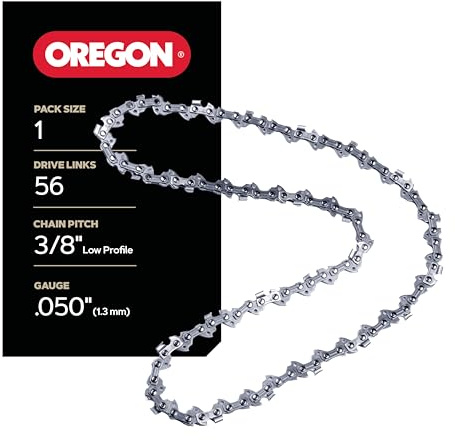Oregon Chainsaw Chain 3/8 LP Pitch, .050 (1.3 mm) Gauge for 16 (40cm) Bar, 56 Drive Links – Low-kickback Replacement Saw Chain, Fits Husqvarna, Echo, Ryobi, Greenworks, Craftsman and more