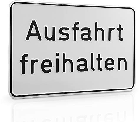 Betriebsausstattung24 Hinweisschild „Ausfahrt freihalten“ - Aluminium - 25,0 x 15,0 cm - Schilder zur Grundbesitzkennzeichnung