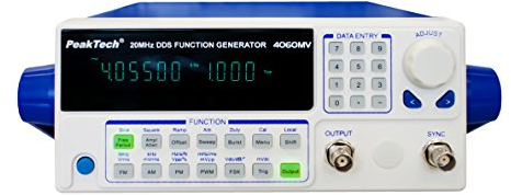 PeakTech Generador de función 10μhz – 20 Mhz con 10 W Amplificador de potencia/Control Remoto USB/FM, AM, PM, PWM, FSK modulación, 1 pieza, P 4060 MV