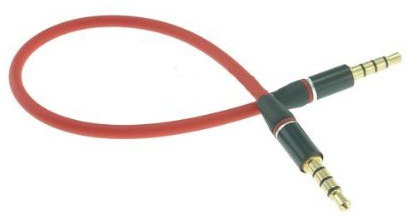 System-S Klinke auf Klinke 4 Poliges 3.5 mm Klinke Audio Stereo Headset AUX Kabel Verlängerung 25 cm