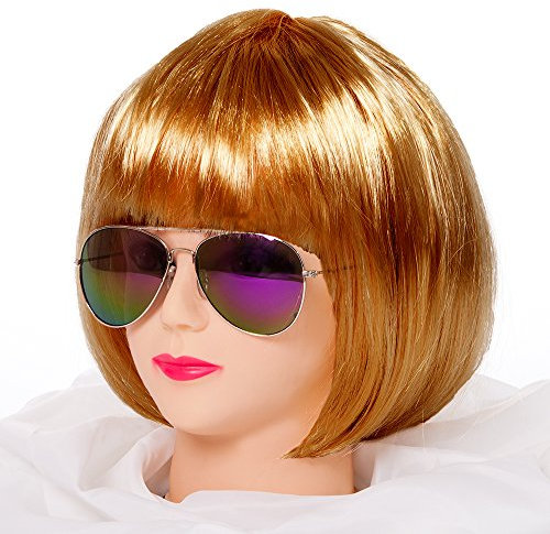 Bob Perücke für Damen, Herren & Kinder Cabaret 14 Farben (Braun)