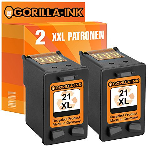 Gorilla-Ink 2X Tintenpatrone XXL remanufactured für HP 21 XL Schwarz F2250 F2275 F2276 F2280 F2288 F2290 F2291 D2300 D2320 D2330 D2340 D2345 D2360