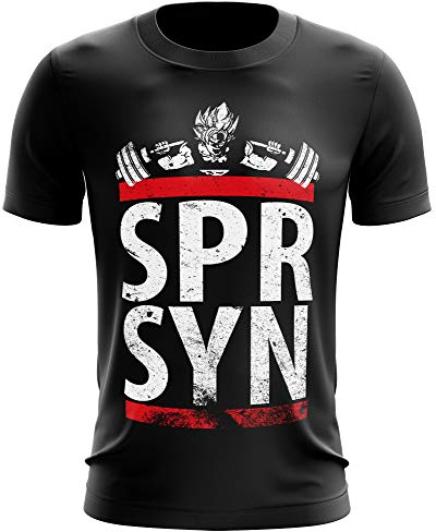 Stylotex Fitness T-Shirt Herren Sport Shirt SPR SYN Gym Tshirts für Performance beim Training | Männer Kurzarm | Funktionelle Sport Bekleidung, Farbe:schwarz, Größe:M