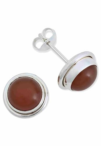 925 Silber Damen Ohrstecker | echtes Silber, verschiedene echte Steine zur Auswahl, handarbeit aus Indien, im Geschenkbeutel
