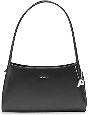 Picard Tasche Damen Schultertasche Berlin Schwarz| Kleine Handtasche aus Echtleder mit Reißverschluss, gesicherten Innenfach & doppelten Trägeriemen | Elegant, Modern, Hochwertig