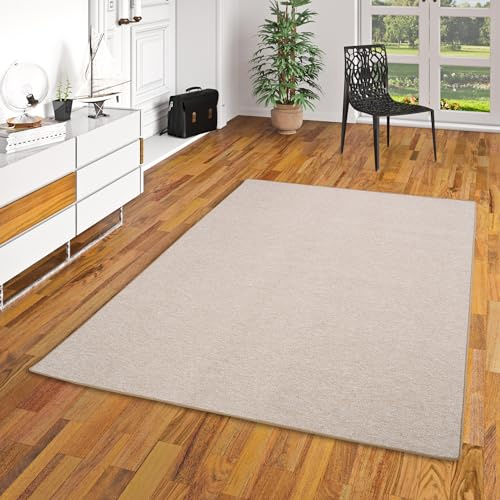 STRONG Feinschlingen Velour Teppich Beige in 24 Größen
