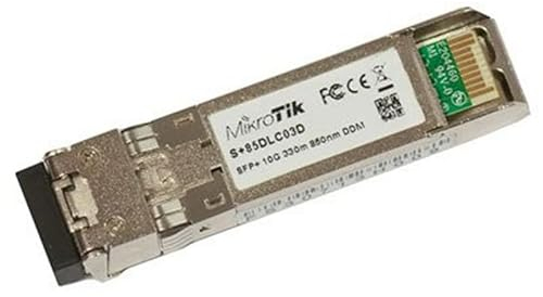 MikroTik RouterBOARD S+85DLC03D, SFP+ transceivers 850nm Dual LC connector for up to 300m, Single Mode fiber connections, with DDM,Data Rate: 10G