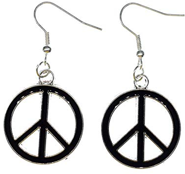 Miniblings Peace Ohrringe Frieden Peace-Zeichen Miniblings Friedenszeichen Hippie schwz