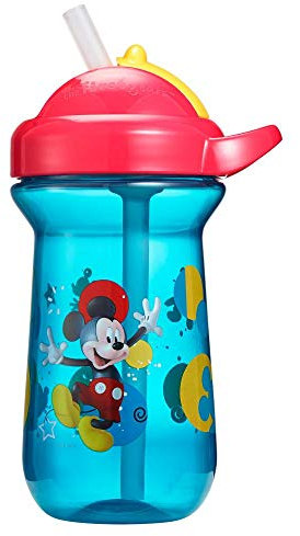 The First Years Flip-Top Straw Cup for Toddlers, Disney Mickey Mouse, 10 Ounce