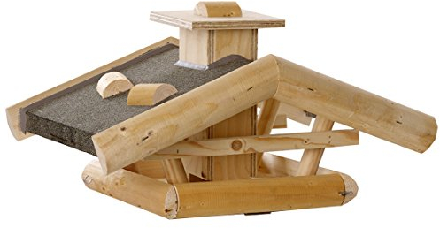 Dehner Natura Premium Wildvogel Futterhaus Watzmann, Futterstation für Wildvögel, Vogelhaus wetterfest / stehend, inkl. wasserabweisender Teerpappe, ca. 54 x 38 x 30 cm, Fichtenholz, natur