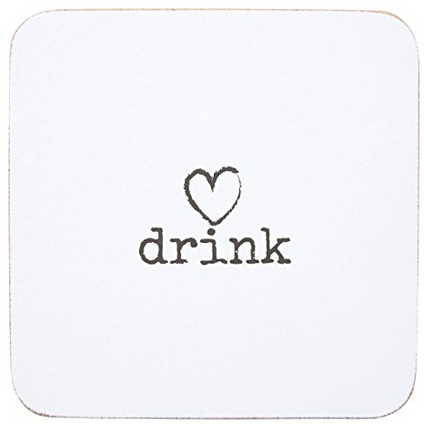 Premier Housewares Charm Coasters - Set of 4, White, 0.5cm(H) x 10cm(W) x 10cm(D)