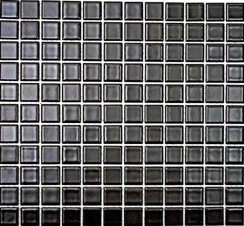 Mosaikfliese Keramik SCHWARZ MATT Fliesenspiegel Wandfliesen Küche MOS18-0311 | 10 Mosaikmatten