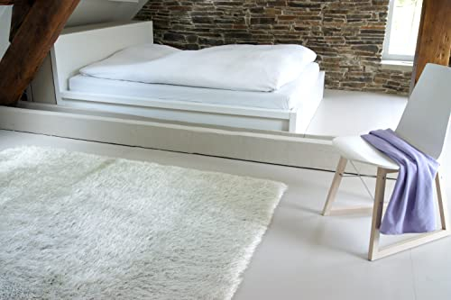 floor factory Hochflor Shaggy Teppich Prestige Creme beige 200x200 cm - superweicher Flauschiger Langflor Teppich