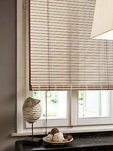 VERDELOOK | Egitto, Tapparella in bambù con Bordo in Cotone, 150x300 cm, Beige, Tapparella per Porte e Finestre