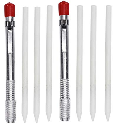 2 Specksteinhalter rund mit 6 Nachfüllminen Speckstein Stifte für Schweißwerkzeuge und Schweißgeräte Marker, abnehmbare Markierungen auf Stahl, Aluminium und Guss
