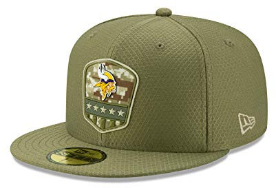 New Era Minnesota Vikings On Field 2019 Salute to Service Olive 59Fifty Cap - 7 1/8-57cm (M)