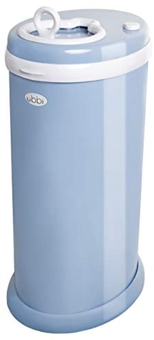 Ubbi Cubo de basura de acero con bloqueo de olores, no requiere bolsa especial, ahorro de dinero, galardonado, diseño moderno, imprescindible para la lista de regalos, color azul nublado