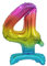 GoDan Beauty&Charm Luftballons Zahlen 0-9 zum Aufstellen auf dem Tisch 38 cm Folienballon Geburtstagsluftballons Zimmer und Raumdekoration beim Geburtstag Jubiläum (Zahl 4 Regenbogen)