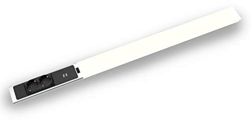 LED Lichtleiste Unterbauleuchte IP20 Schrankleuchte Lichtleiste indirekte Beleuchtung Steckdose (weiss 18W - 80cm 2x USB & Schalter)