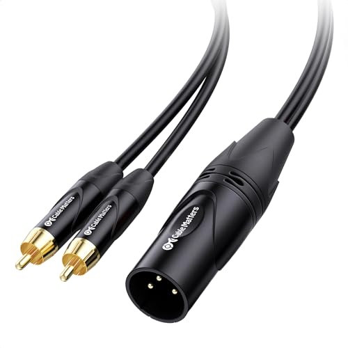 Cable Matters Dual RCA to XLR Stereo Audio Splitter Cable 10 ft / 3m (XLR to Dual RCA Splitter Adapter) in Black