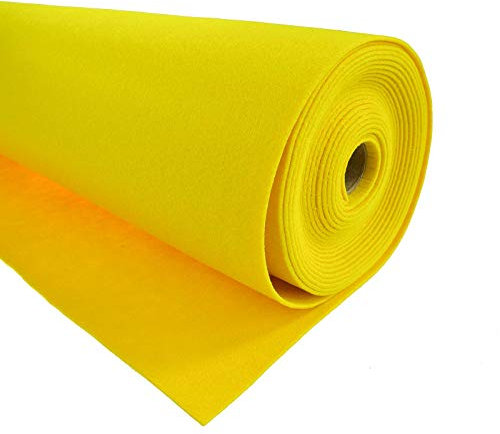 Waschbarer Bastelfilz 1,5mm 27 Farben Meterware Filz Zuschnitt ab 1m x 90cm Dekofilz Filzstoff, Farbe:zitronengelb