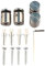 Edelstahl Satin Klemmbefestigung Abstandshalter für 4mm Glas und Acrylglas, 4-er Set Edelstahloptik inkl. Dübel Schrauben Sechskant Schlüssel (4 er Set, Abstandshalter, silber)