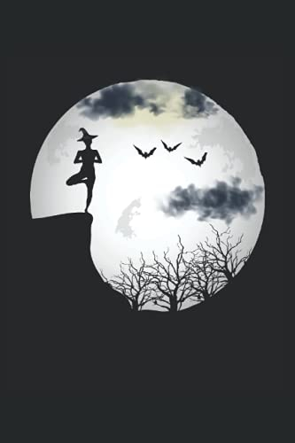Halloween Mond Hexe Yoga Meditation: 6x9 liniertes Notizbuch | Halloween Mond Yoga Meditation Geschenk