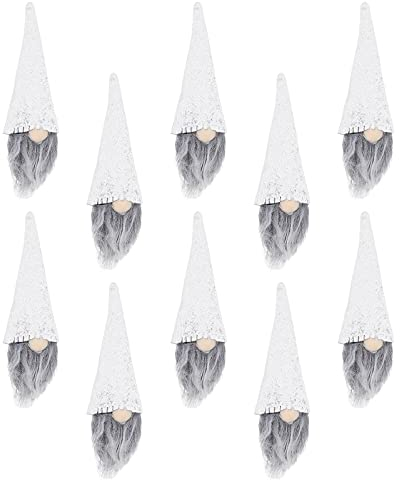 Weihnachten Weinflasche Abdeckung Topper Cover: 10 Stücke Zwerg Wichtel Figuren Mini Weihnachtsmütze Weihnachtsmann Mütze Flaschen Kleidung Verpackung Gesichtslose Puppe Flaschenanzug Xmas Deko