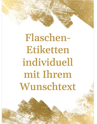 8 Flaschenetiketten personalisiert – Aufkleber mit Wunschtext – Gold-Look für Wein & Sekt – Hochzeit Geburtstag Geschenk Idee – Selbstklebend – Etikett für Flaschen