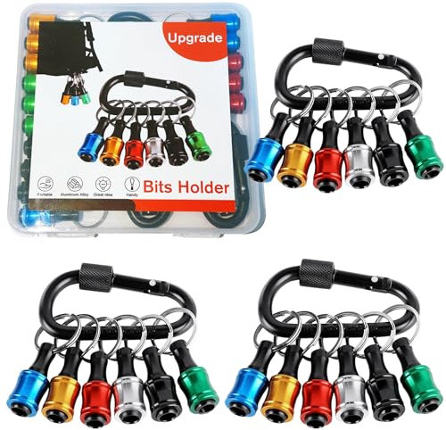 FACAINCXS 3 Set Bit Holders 1/4 inch Hex Shank Screwdriver Bits Holder Extension Bar Keychain Screw Adapter Drill Change Hand-held Screwdrivers Drill Bits Holder Portable Tools & Home Improvement Gift