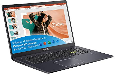 ASUS Vivobook 15 E510MA 15.6 Full HD Laptop (Intel Celeron N4020, 4GB RAM, 64GB eMMC, Windows 11 with Microsoft Office 365 included), Blue