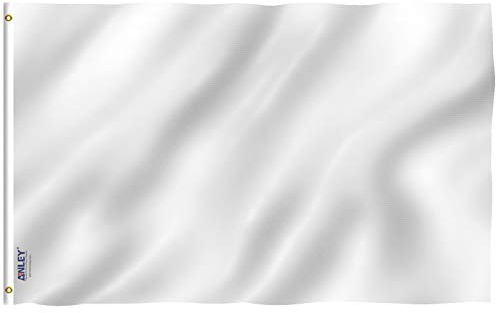 Anley Fly Breeze Drapeau blanc uni 1,2x1,8 m – Couleurs vives et résistant à la décoloration – En-tête en toile et double couture – Drapeaux blancs unis en polyester avec œillets en laiton 1,2x1,8 m