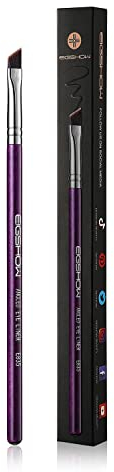 EIGSHOW Eyeliner Pinsel, fein abgewinkelt, Profi Präzisions Pinsel, ultradünn, abgeschrägt, flacher Winkel, Premium-Qualität, zum Auftragen von Gelpuder, flüssiger Creme (Lila)