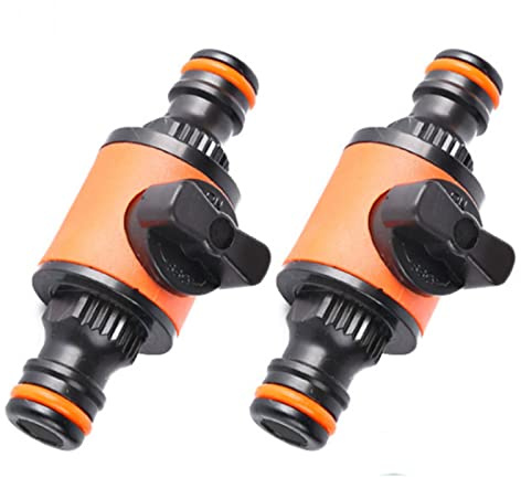 ZYWUOY 2 Stück Schnellspanner-Absperrventil, Kunststoff-Schlauch-Rohr-Wasserhahn, Absperrventil, Verbindungsstück, Garten, Garten, Schnellkupplung